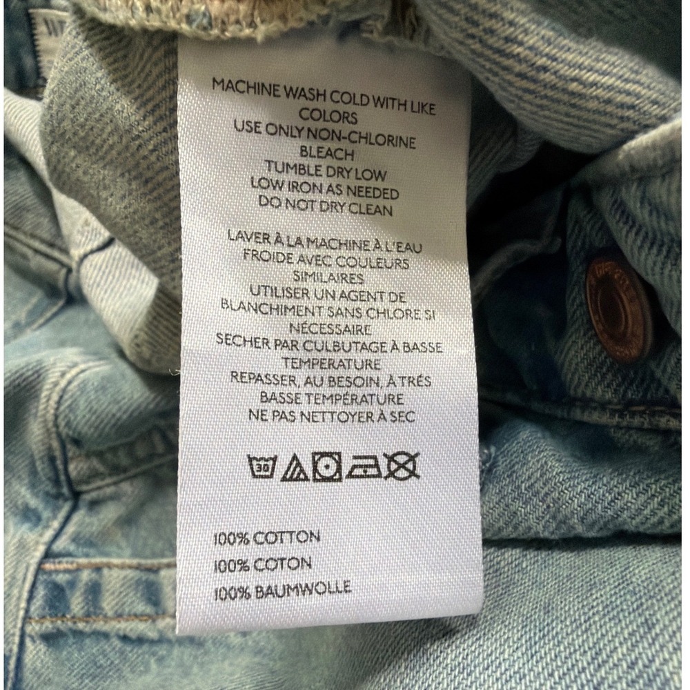 We The Free Denim Shorts Womens 30 High Rise Raw Hem Button Fly Boho Distressed - Picture 4 of 11